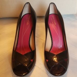Kate Spade peep toe black high heels